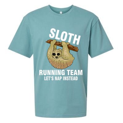 Sloth Running Team Let's Nap Instead Sueded Cloud Jersey T-Shirt
