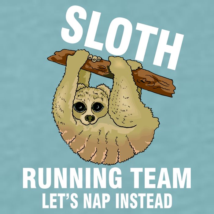 Sloth Running Team Let's Nap Instead Sueded Cloud Jersey T-Shirt