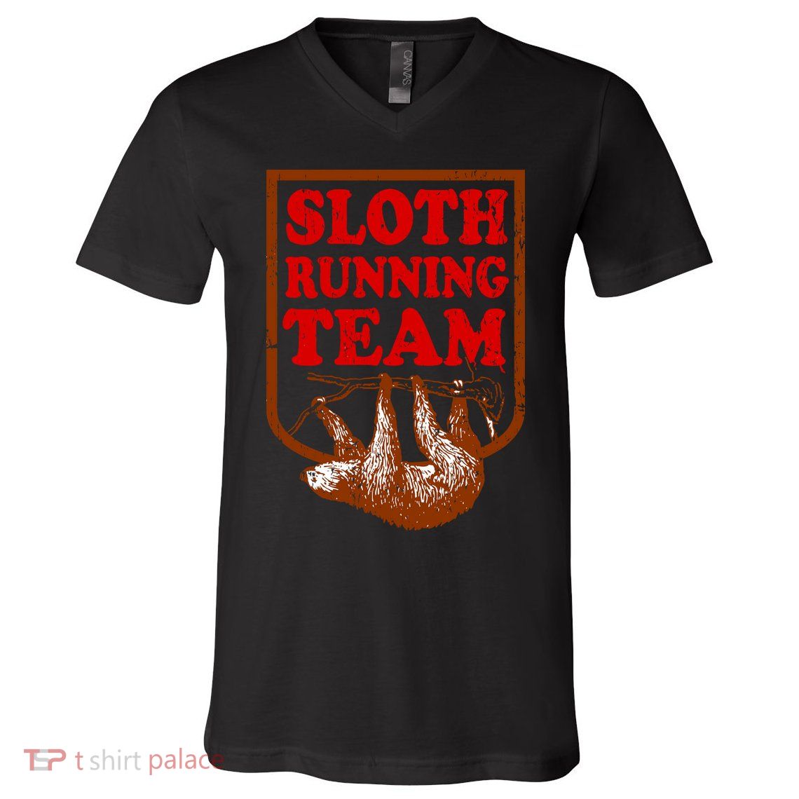 Sloth Running Team Vintage V-Neck T-Shirt