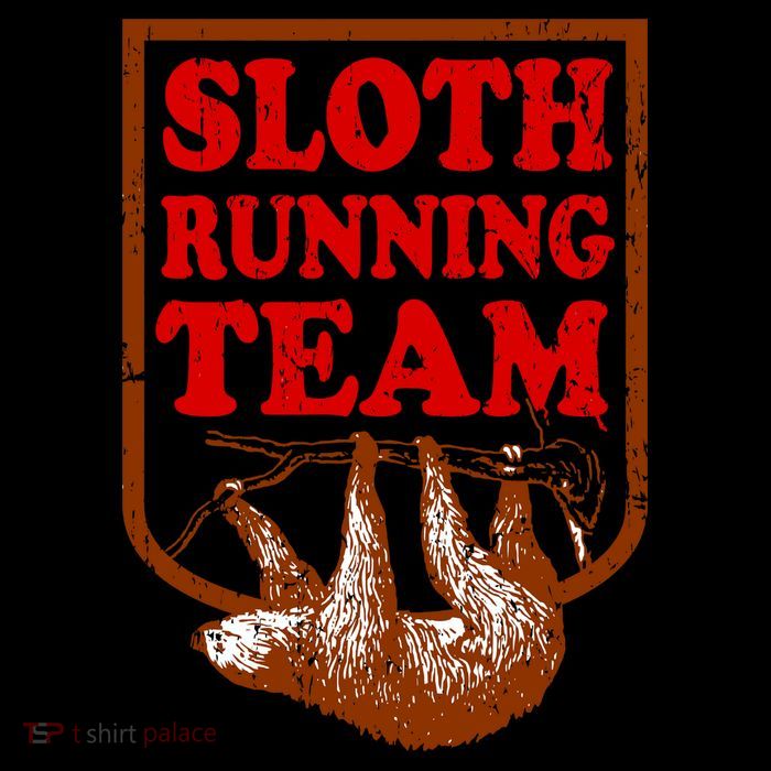 Sloth Running Team Vintage Button