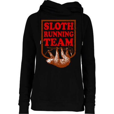 Sloth Running Team Vintage Womens Funnel Neck Pullover Hood