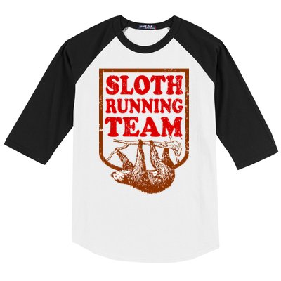 Sloth Running Team Vintage Baseball Sleeve Shirt