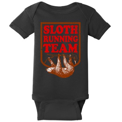 Sloth Running Team Vintage Baby Bodysuit