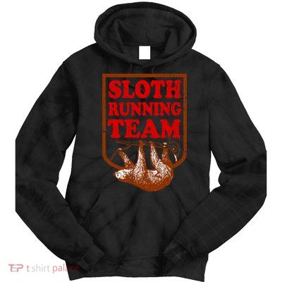 Sloth Running Team Vintage Tie Dye Hoodie