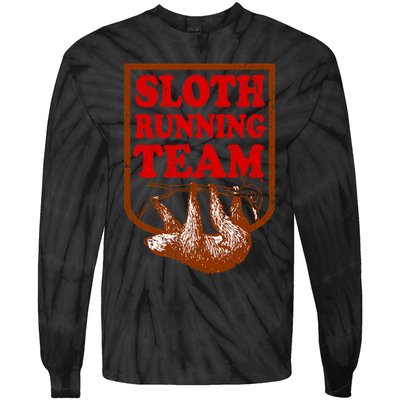 Sloth Running Team Vintage Tie-Dye Long Sleeve Shirt
