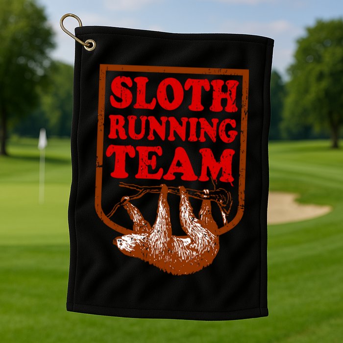 Sloth Running Team Vintage Golf Towel