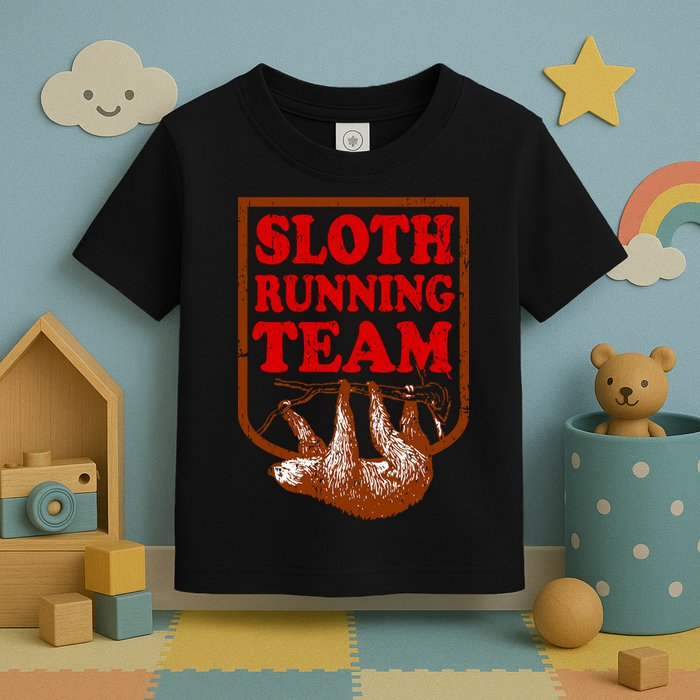 Sloth Running Team Vintage Toddler T-Shirt