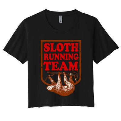 Sloth Running Team Vintage Crop Top