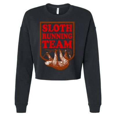Sloth Running Team Vintage Cropped Pullover Crew