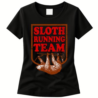 Sloth Running Team Vintage Womens T-Shirt