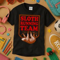Sloth Running Team Vintage Kids T-Shirt