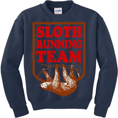 Sloth Running Team Vintage Kids Sweatshirt