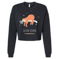 Sloth Slow Down Cropped Pullover Crew