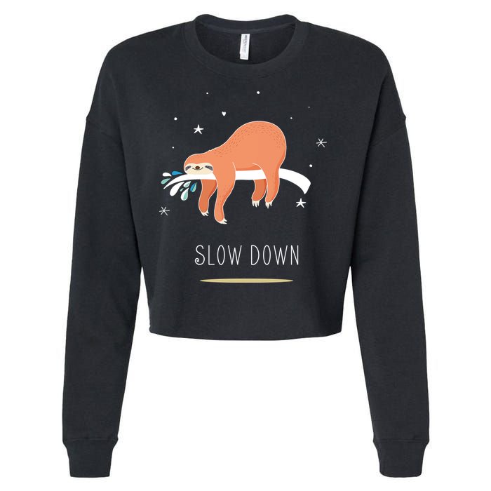 Sloth Slow Down Cropped Pullover Crew