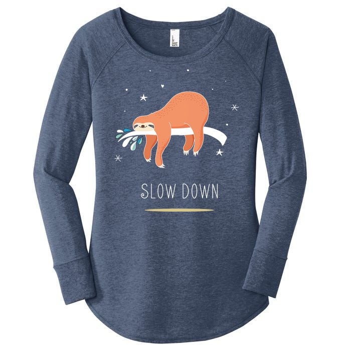 Sloth Slow Down Women's Perfect Tri Tunic Long Sleeve Shirt