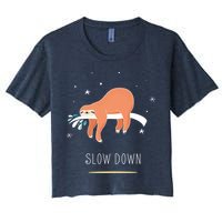 Sloth Slow Down Women's Crop Top Tee