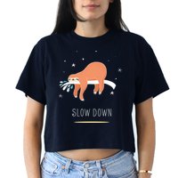 Sloth Slow Down Women's Crop Top Tee
