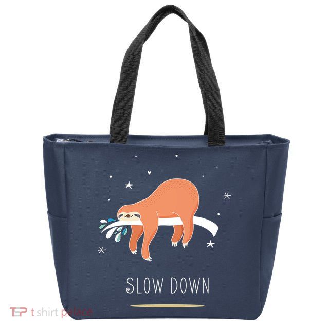 Sloth Slow Down Zip Tote Bag