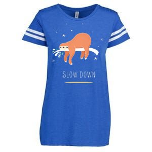 Sloth Slow Down Enza Ladies Jersey Football T-Shirt