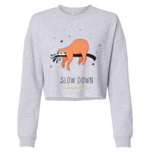 Sloth Slow Down Cropped Pullover Crew