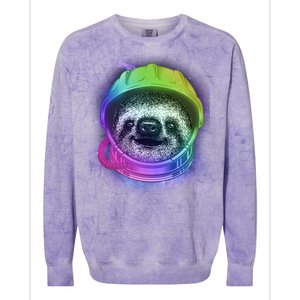 Sloth Spaceman Colorblast Crewneck Sweatshirt