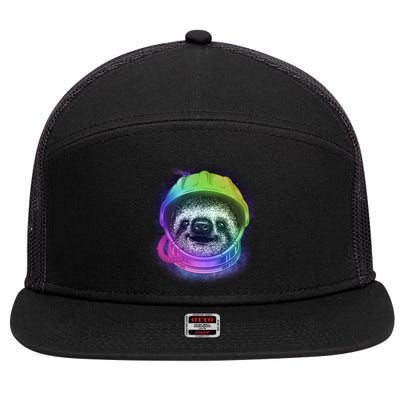 Sloth Spaceman 7 Panel Mesh Trucker Snapback Hat