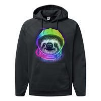 Sloth Spaceman Performance Fleece Hoodie