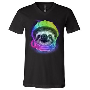 Sloth Spaceman V-Neck T-Shirt