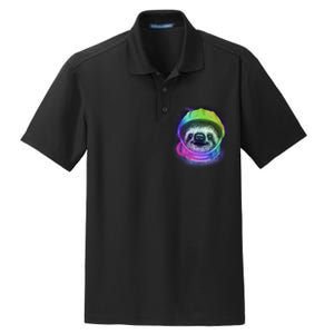 Sloth Spaceman Dry Zone Grid Polo