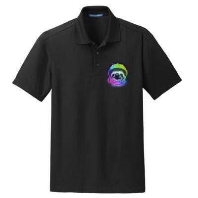 Sloth Spaceman Dry Zone Grid Polo