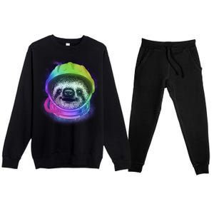 Sloth Spaceman Premium Crewneck Sweatsuit Set