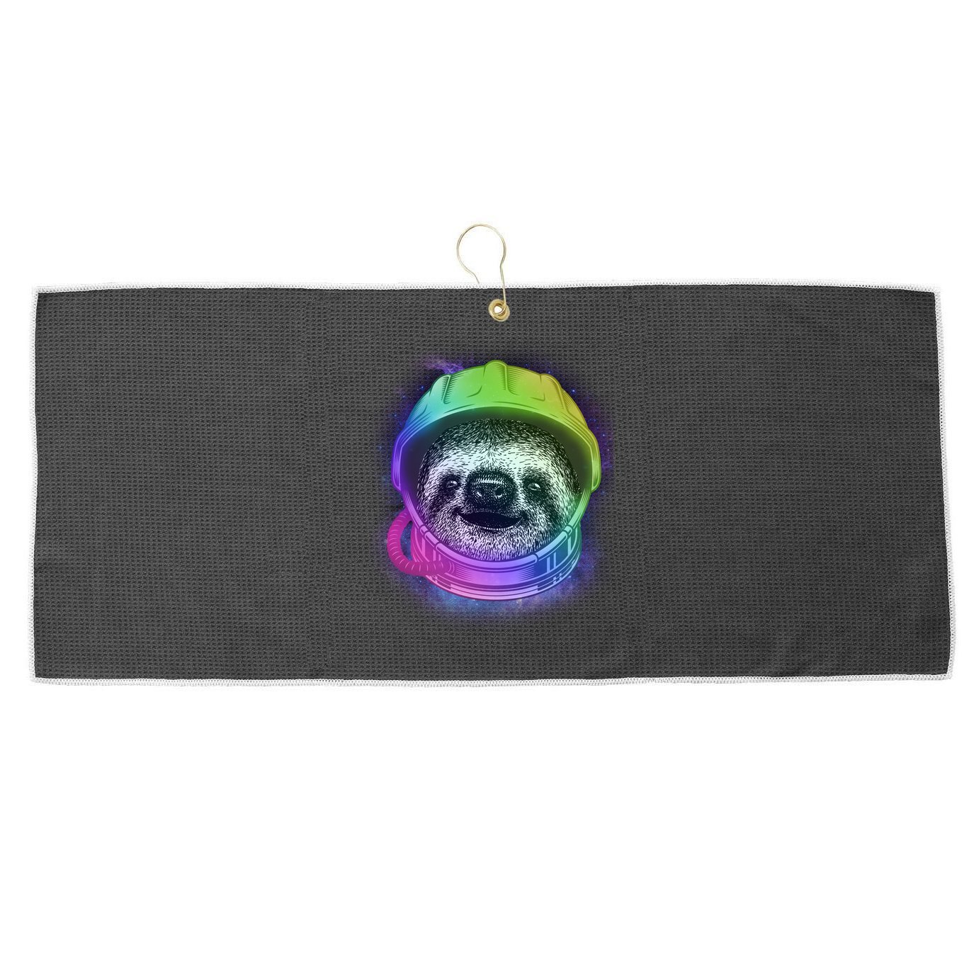 Sloth Spaceman Large Microfiber Waffle Golf Towel