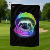Sloth Spaceman Golf Towel