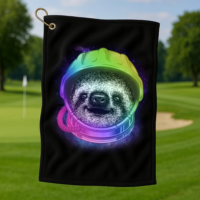 Sloth Spaceman Golf Towel