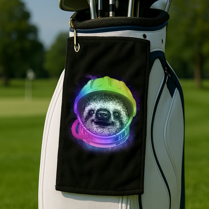 Sloth Spaceman Golf Towel