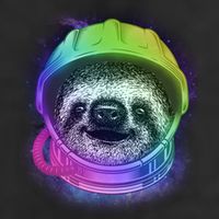 Sloth Spaceman Golf Towel