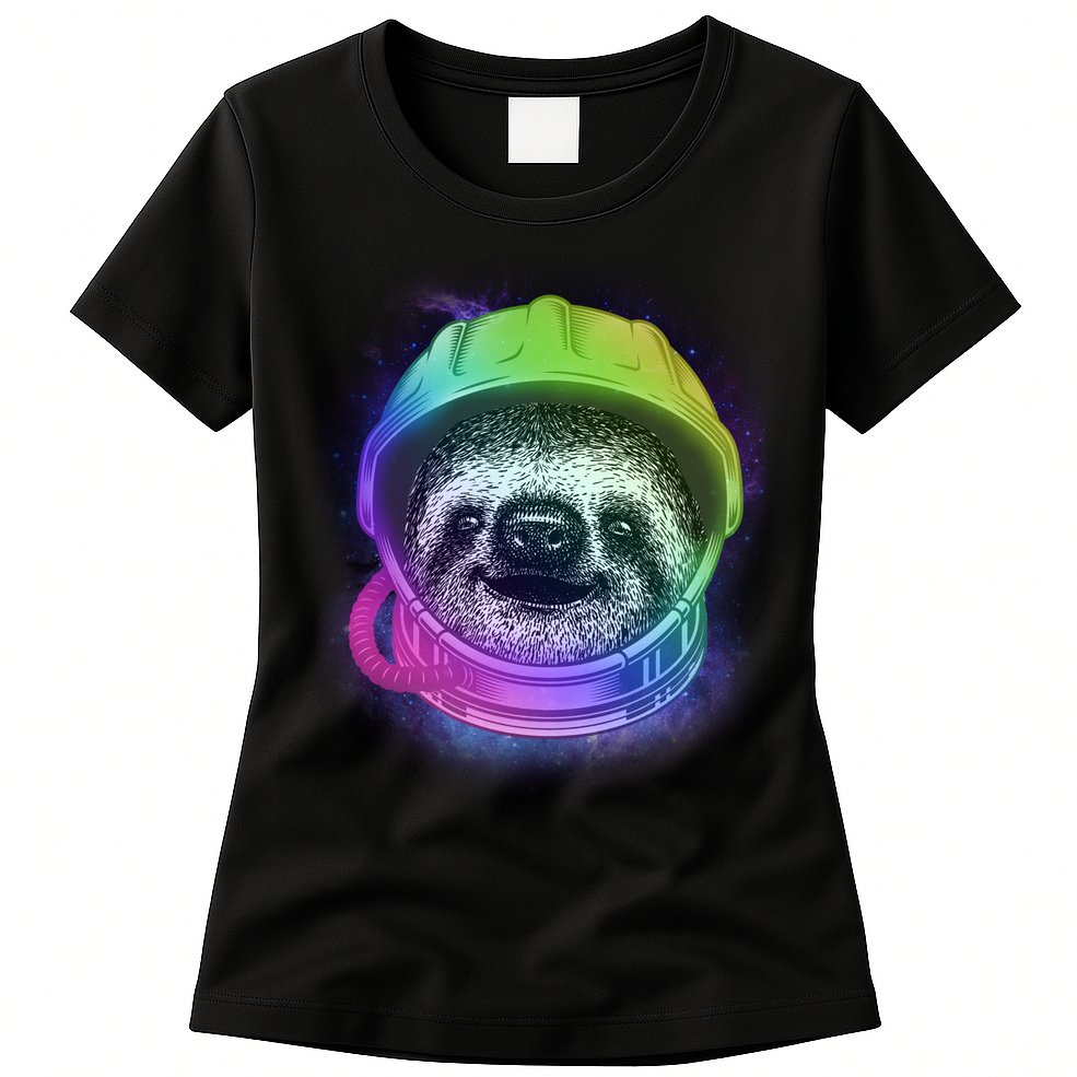 Sloth Spaceman Womens T-Shirt