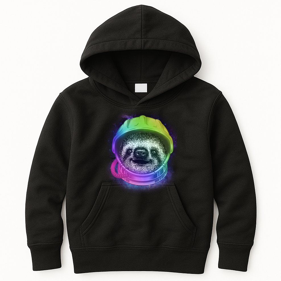 Sloth Spaceman Kids Hoodie