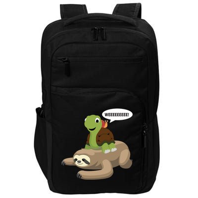Sloth Turtle Snail Piggyback Impact Tech Backpack