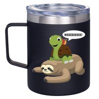 Sloth Turtle Snail Piggyback 12oz Stainless Steel Coffee Mug