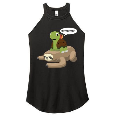 Sloth Turtle Snail Piggyback Women's Perfect Tri Rocker Tank