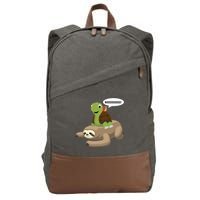 Sloth Turtle Snail Piggyback Cotton Canvas Backpack