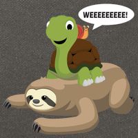 Sloth Turtle Snail Piggyback Cotton Canvas Backpack