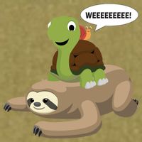 Sloth Turtle Snail Piggyback Garment-Dyed Women's Muscle Tee