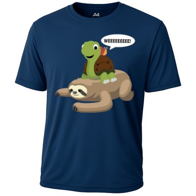 Sloth Turtle Snail Piggyback Performance Shirt