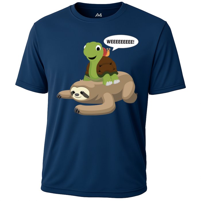 Sloth Turtle Snail Piggyback Performance Shirt