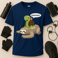 Sloth Turtle Snail Piggyback Performance Shirt