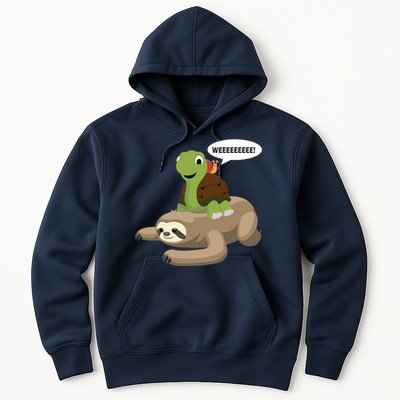 Sloth Turtle Snail Piggyback Hoodie