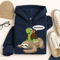 Sloth Turtle Snail Piggyback Hoodie