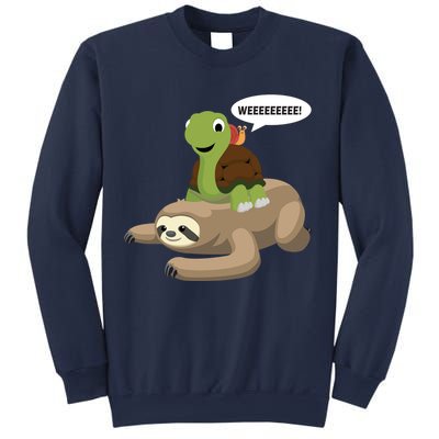 Sloth Turtle Snail Piggyback Sweatshirt